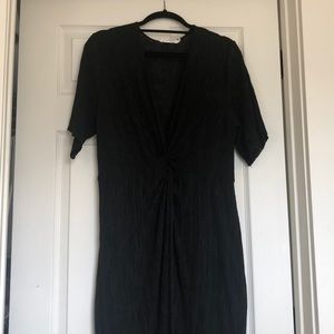 All in Favor Black Dolman Midi Dress